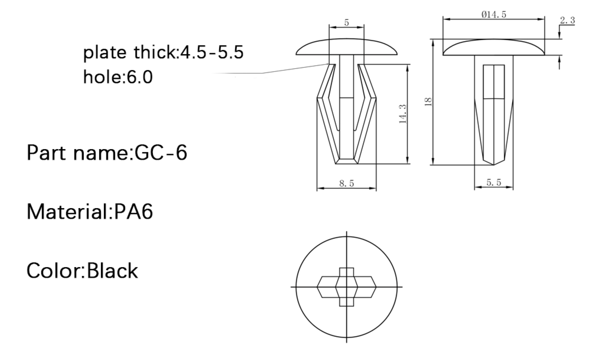 Plastic Canoe Clip GC-6